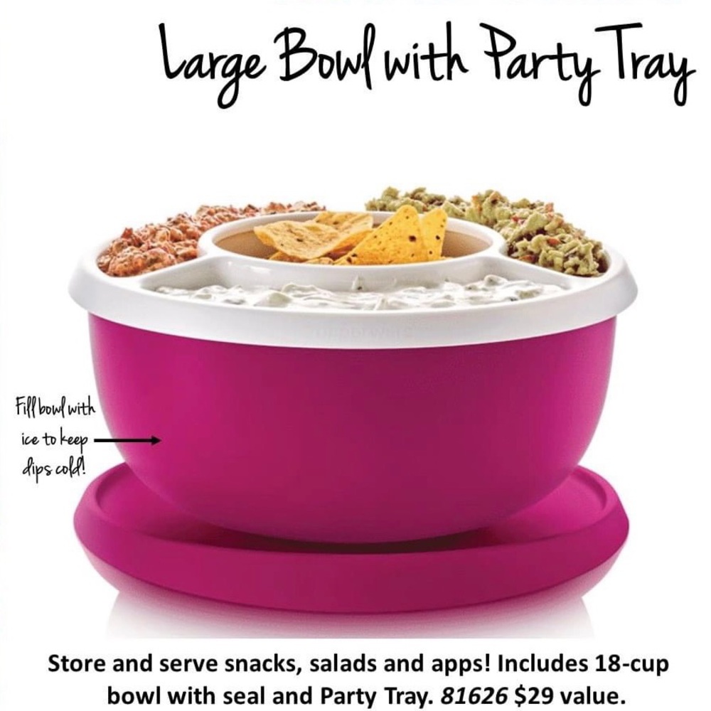 Tupperware large bowl with Party tray